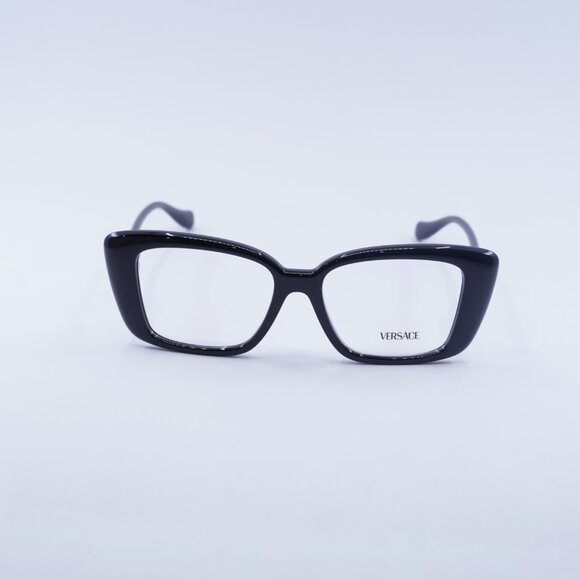 Versace VE3385U GB1 Eyeglasses Shiny Black 53mm Square Frame - Picture 2 of 11